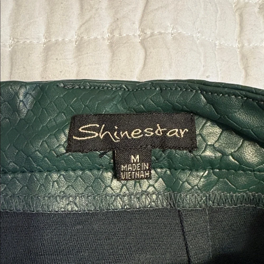 Shinestar Green Snake Print Mini Skirt, Size Medium